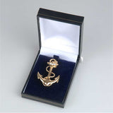 Crystal Anchor Brooch