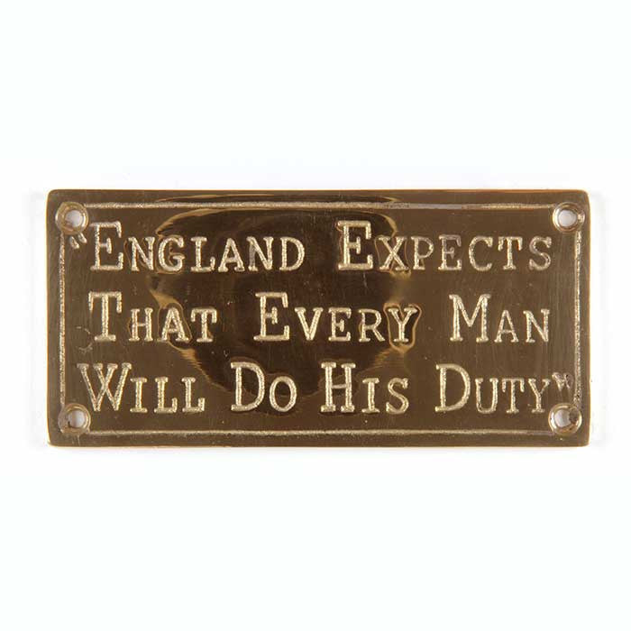 England Expects Brass Plaque